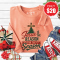 Jesus Is The Reason Sweatshirt - Heather Terracotta - 20 product image 1