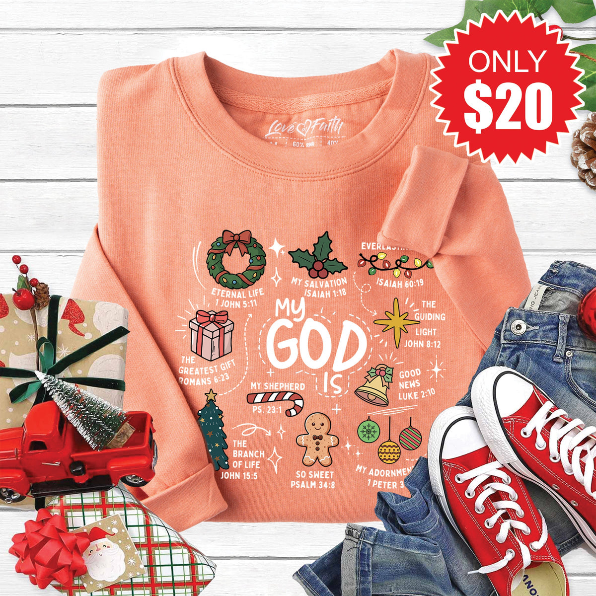 My God Is Sweatshirt - Heather Terracotta - 20 product image 1