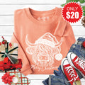 Highland Cow Sweatshirt - Heather Terracotta - 20 product image 1