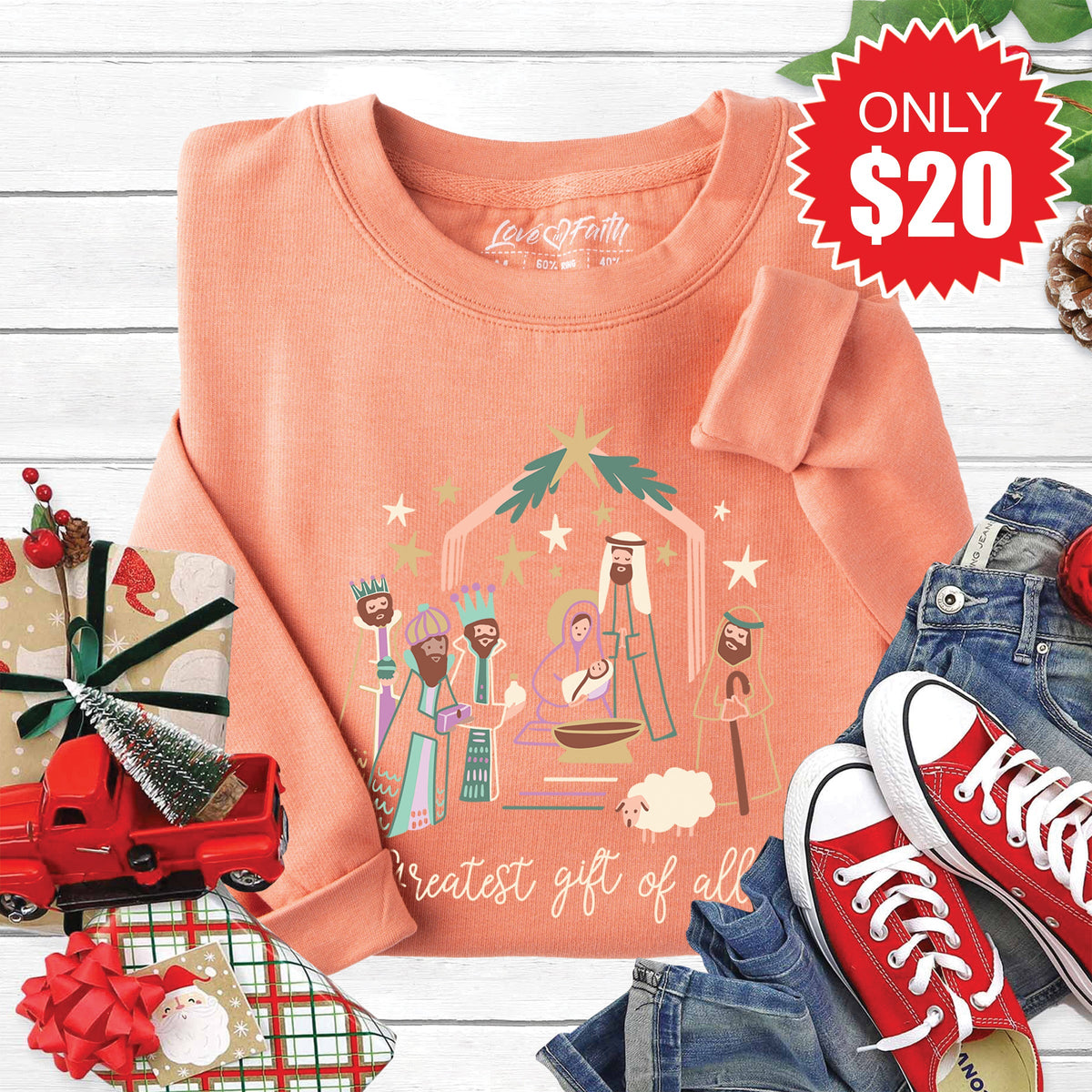 Greatest Gift Of All Sweatshirt - Heather Terracotta - 20 product image 1