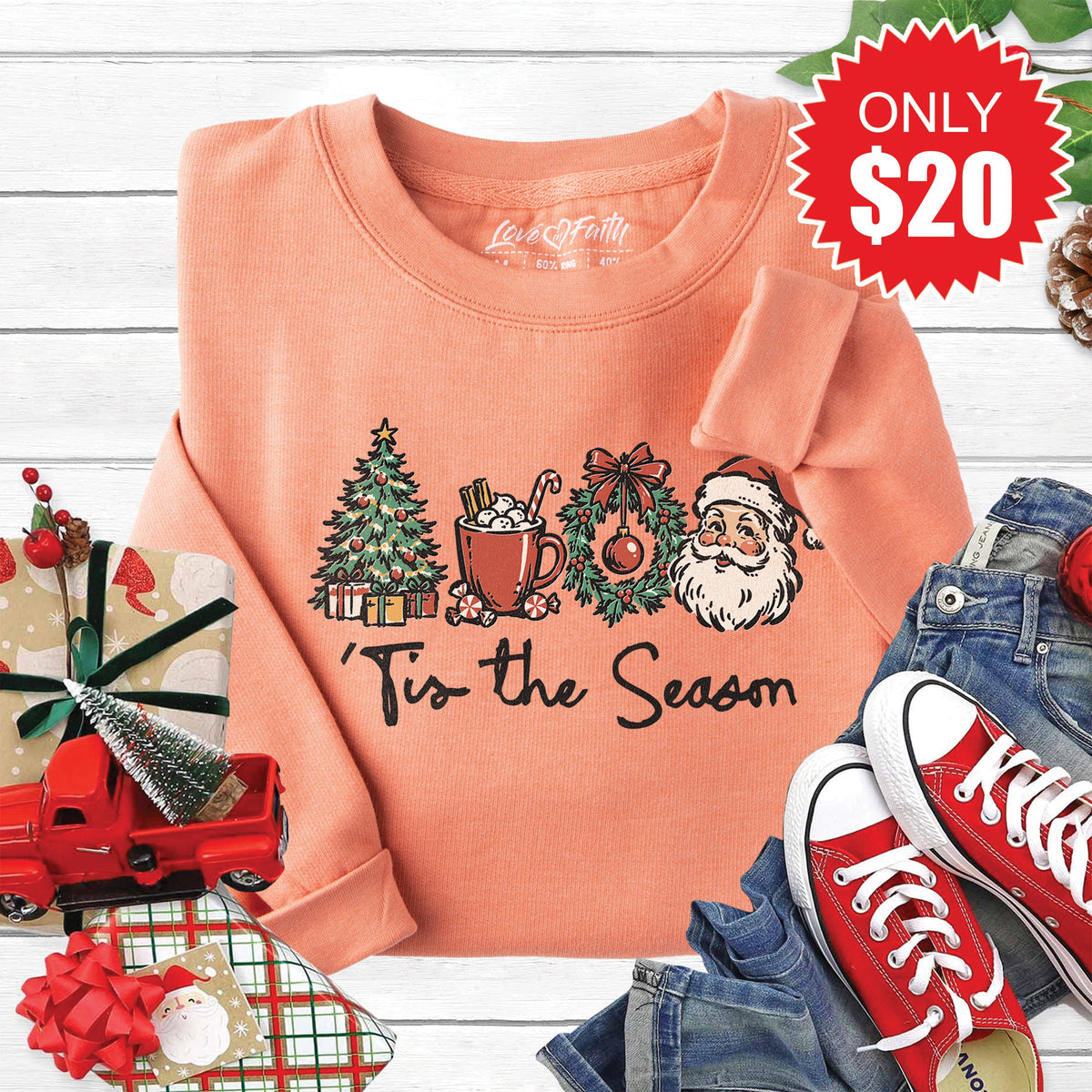 Tis The Season Sweatshirt - Heather Terracotta - 20 product image 1