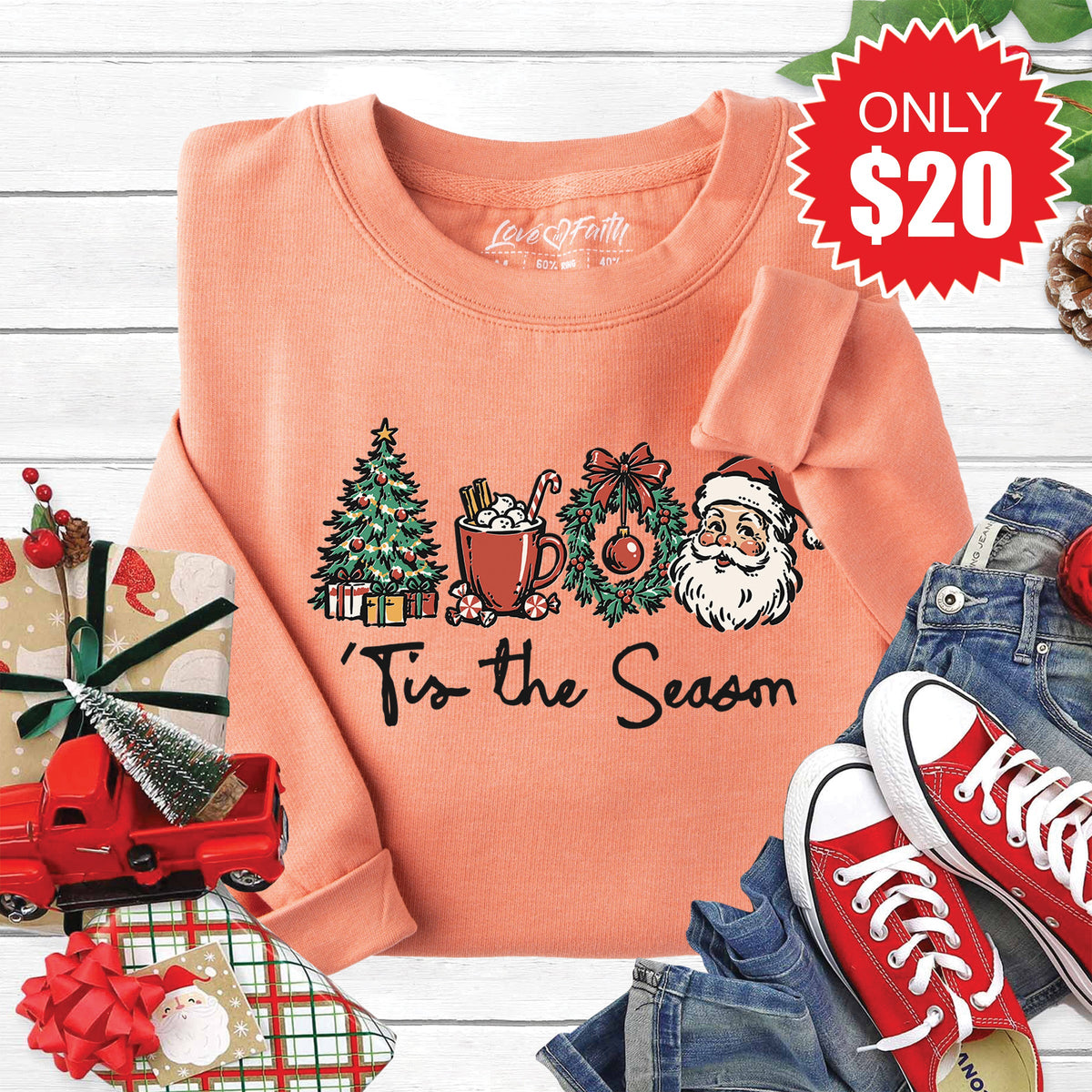 Tis The Season Sweatshirt - Heather Terracotta - 20 product image 1