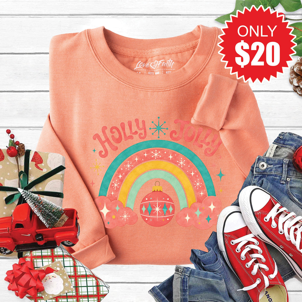 Holly Jolly Sweatshirt - Heather Terracotta - 20 product image 1