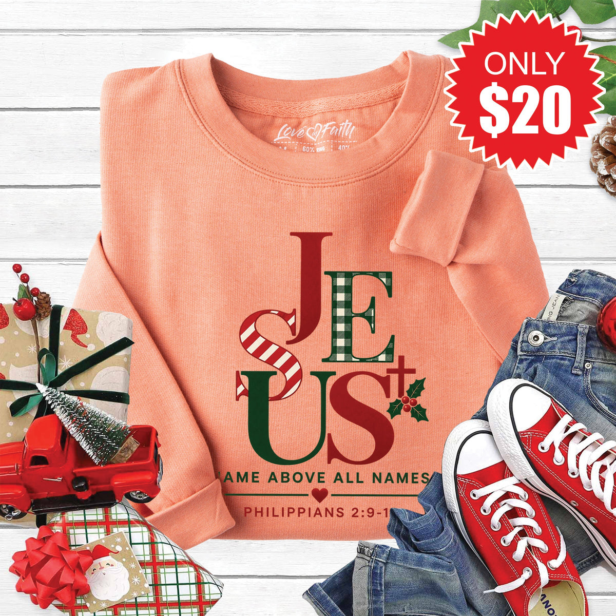 Name Above All Names Sweatshirt - Heather Terracotta - 20 product image 1