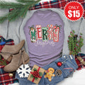 Merry Christmas Tee - Heather Deep Purple - 15 product image 1