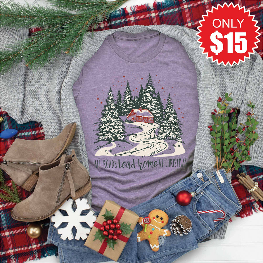 All Roads Lead Home Tee - Heather Deep Purple - 15 product image 1