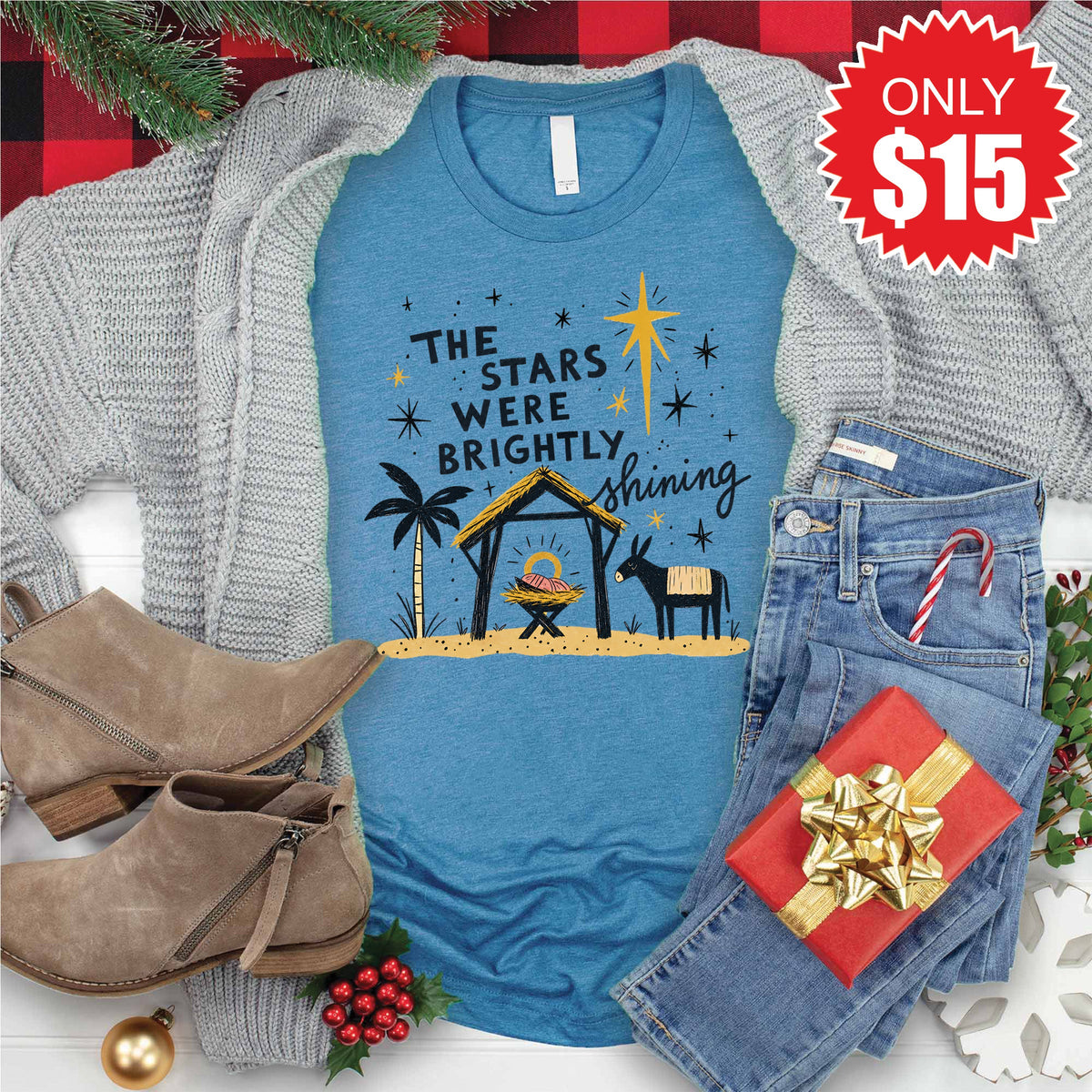 Brightly Shining Tee - Heather Deep Teal - 15 product image 1