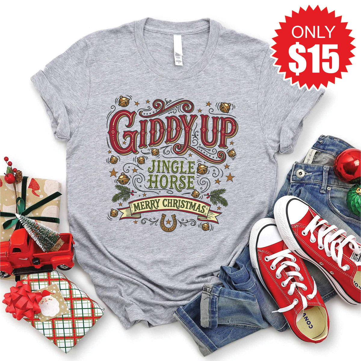 Jingle Horse Tee - Heather Grey - 15 product image 1