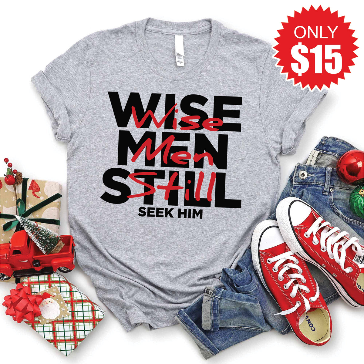 Wise Men Tee - Heather Grey - 15 product image 1