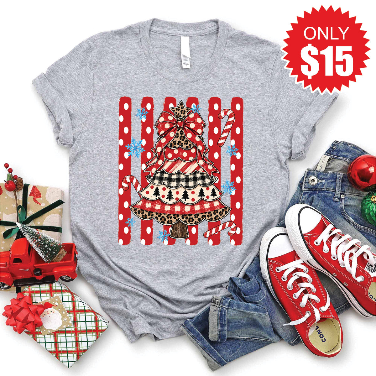 Christmas Tree Tee - Heather Grey - 15 product image 1