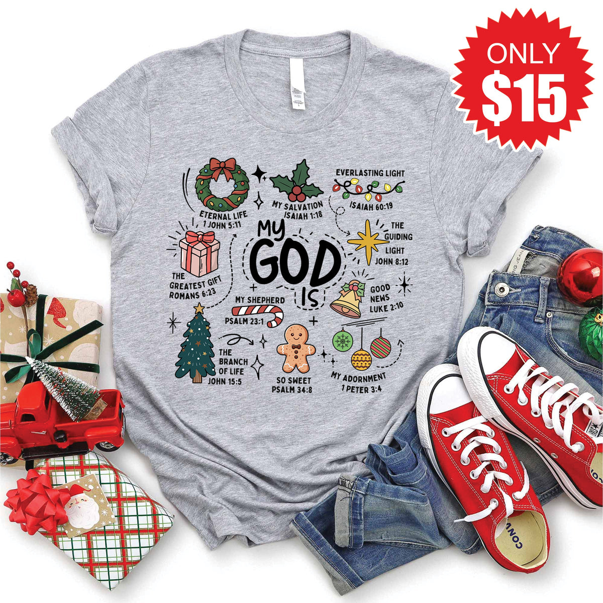 My God Is Tee - Heather Grey - 15 product image 1