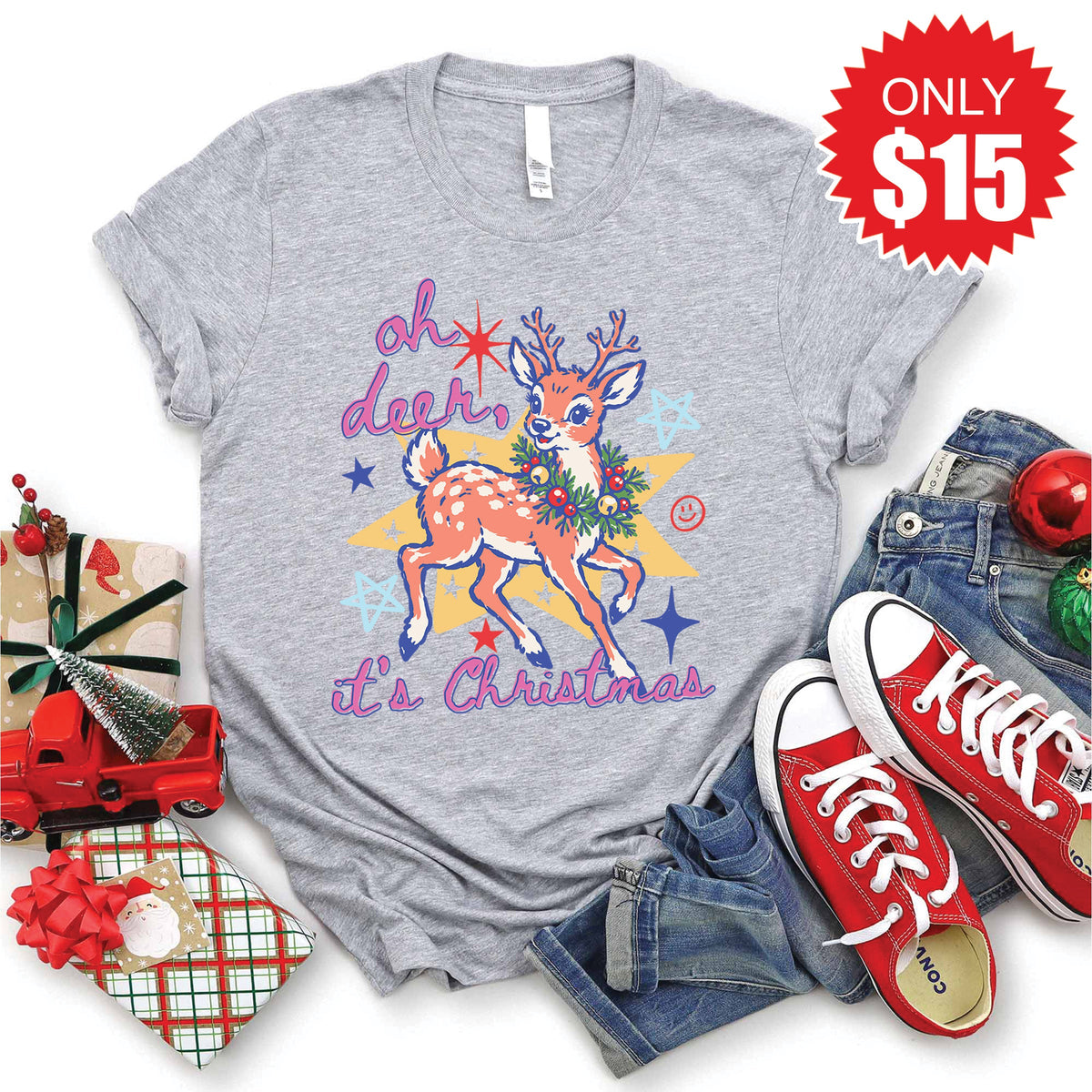 Deer, Its Christmas Tee - Heather Grey - 15 product image 1