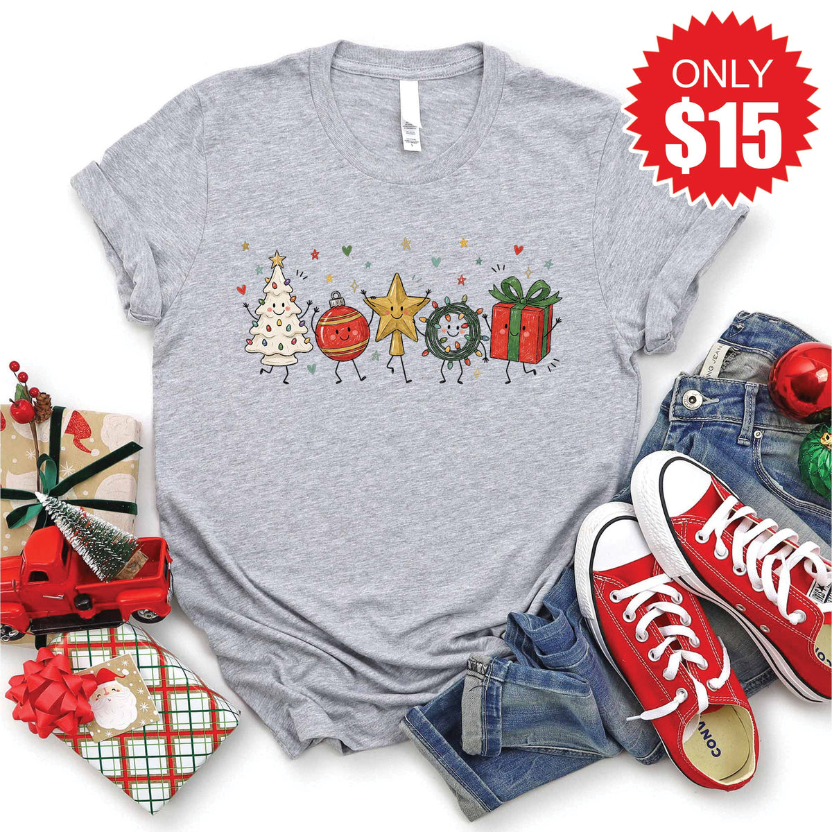 Christmas Decor Tee - Heather Grey - 15 product image 1