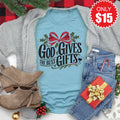 God Gives The Best Gifts Tee - Heather Lagoon - 15 product image 1