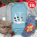 Faith Hope Love Snowmen Tee - Heather Lagoon - 15 product image 1