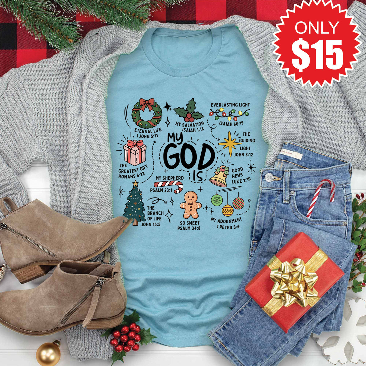 My God Is Tee - Heather Lagoon - 15 product image 1
