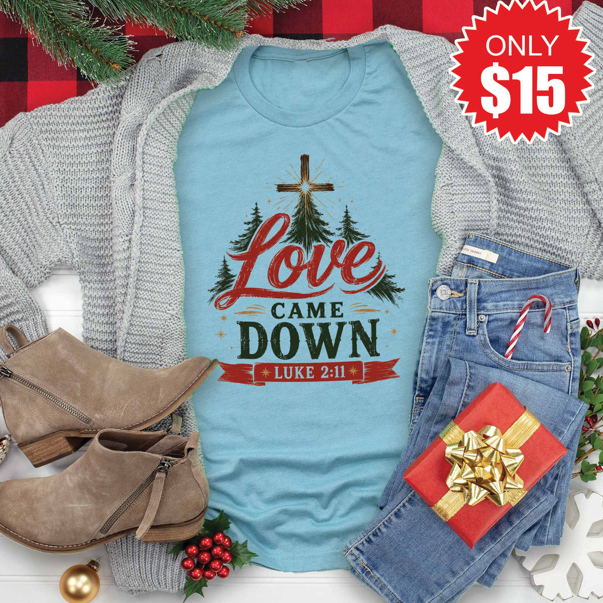 Love Came Down Tee - Heather Lagoon - 15 product image 1