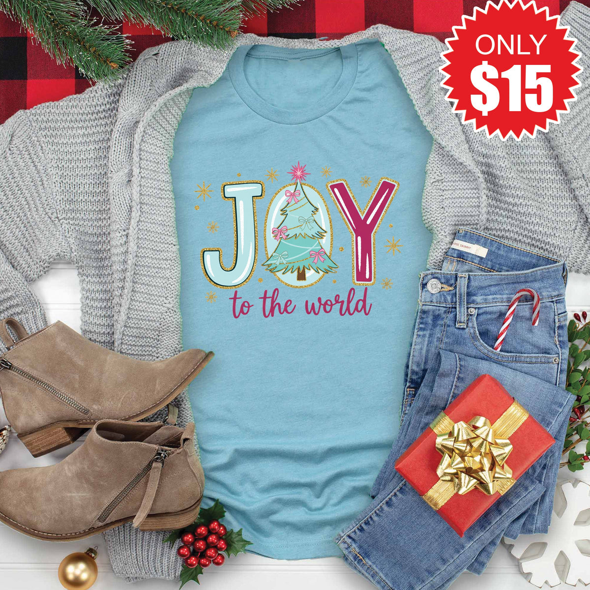 Joy To The World Tee - Heather Lagoon - 15 product image 1