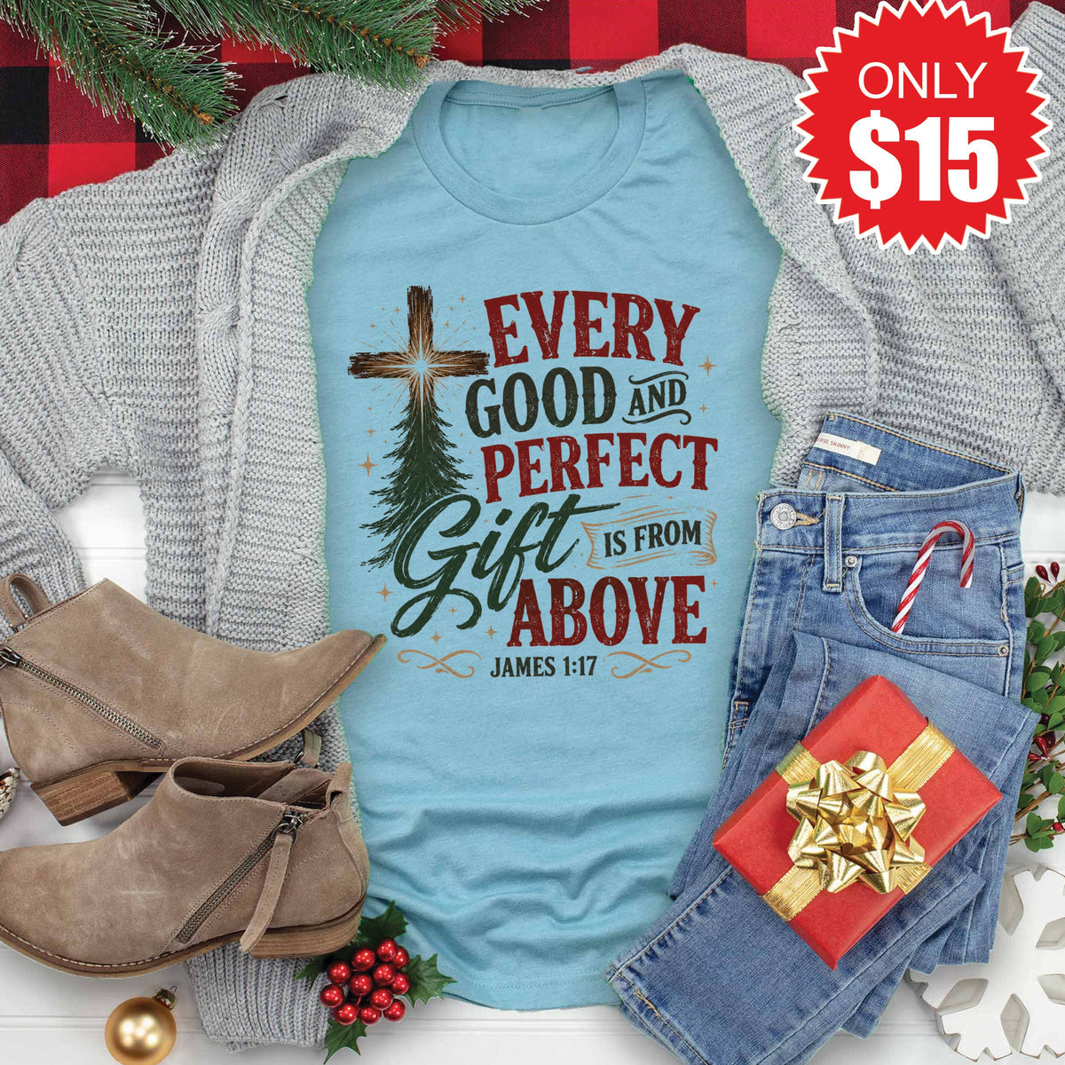 Good and Perfect Gift Tee - Heather Lagoon - 15 product image 1