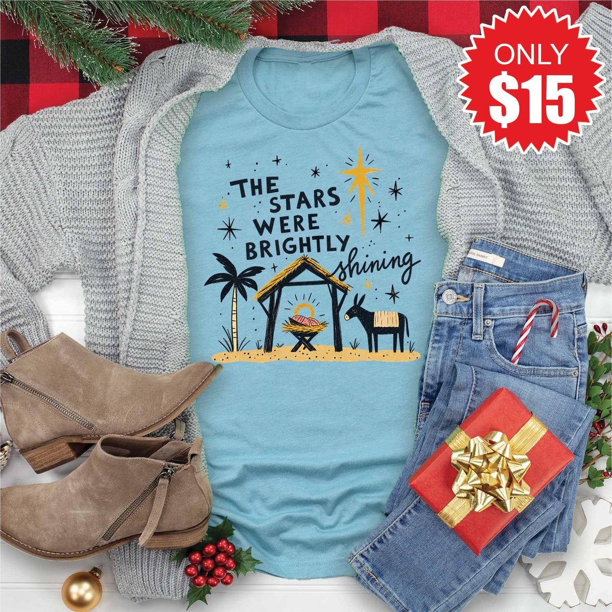 Brightly Shining Tee - Heather Lagoon - 15 product image 1