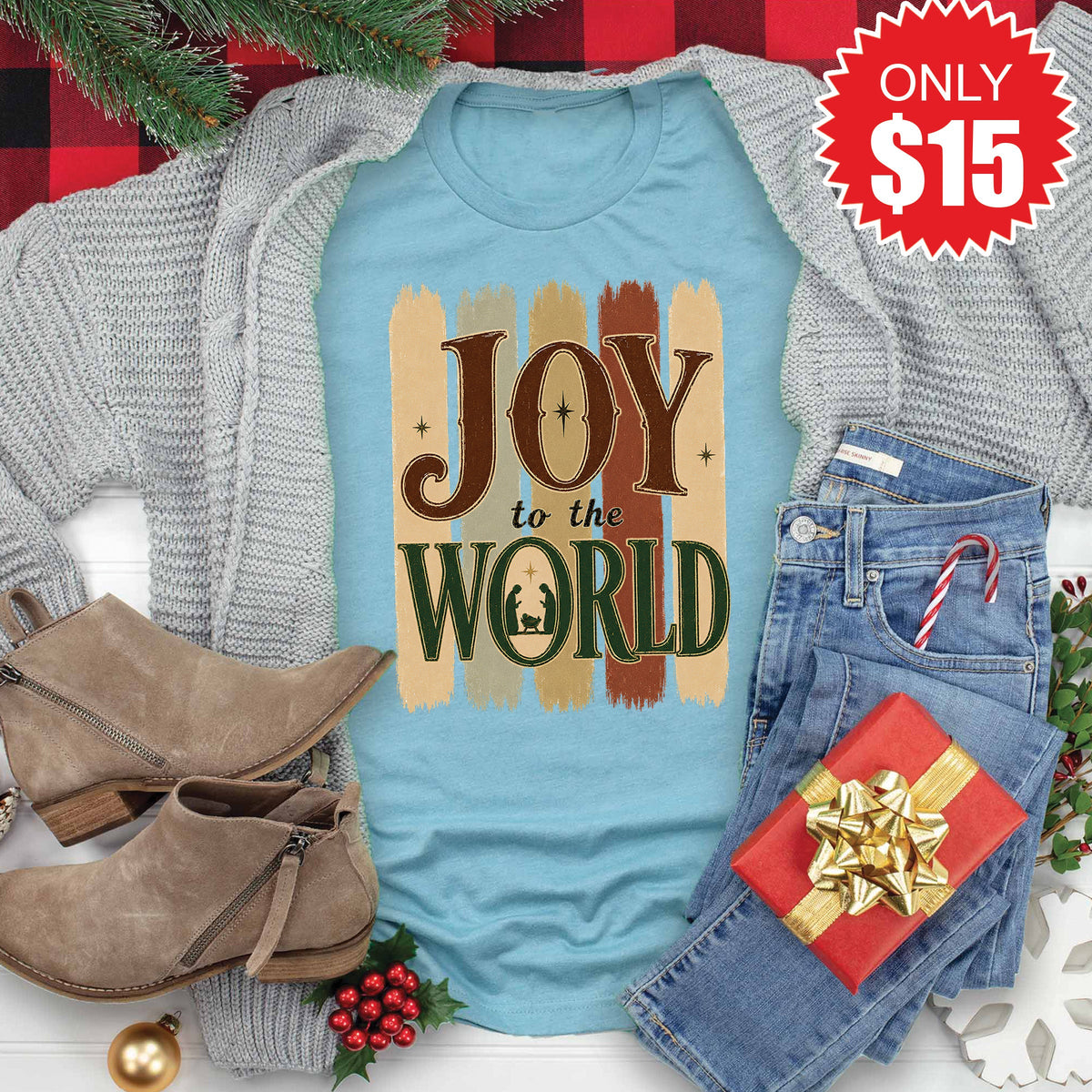 Joy To The World Tee - Heather Lagoon - 15 product image 1