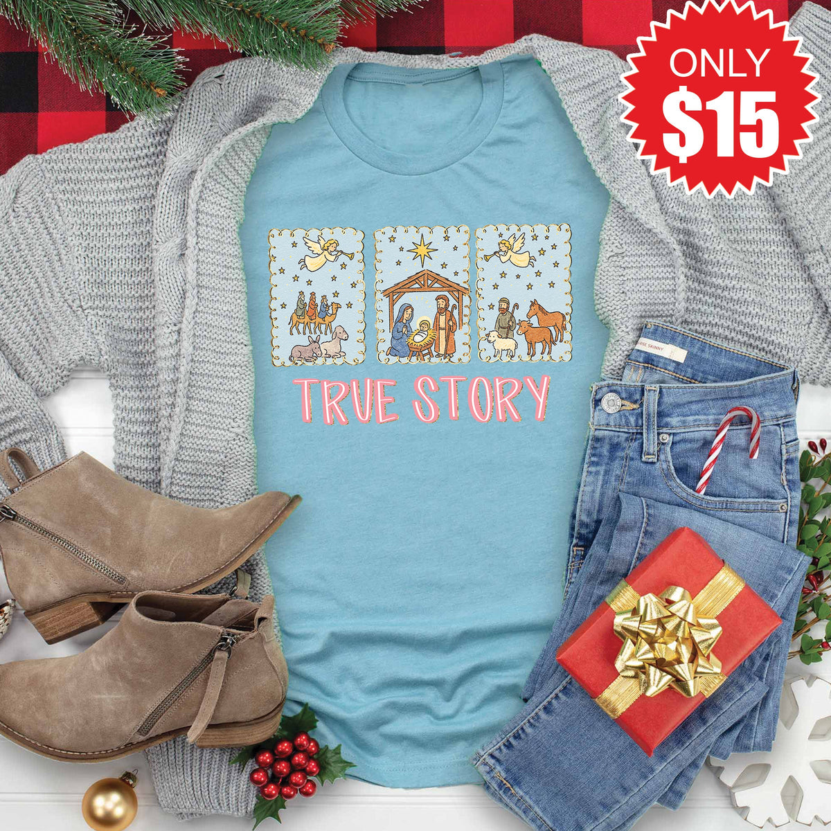 True Story Tee - Heather Lagoon - 15 product image 1