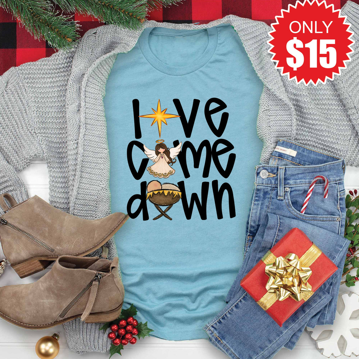 Love Came Down Tee - Heather Lagoon - 15 product image 1