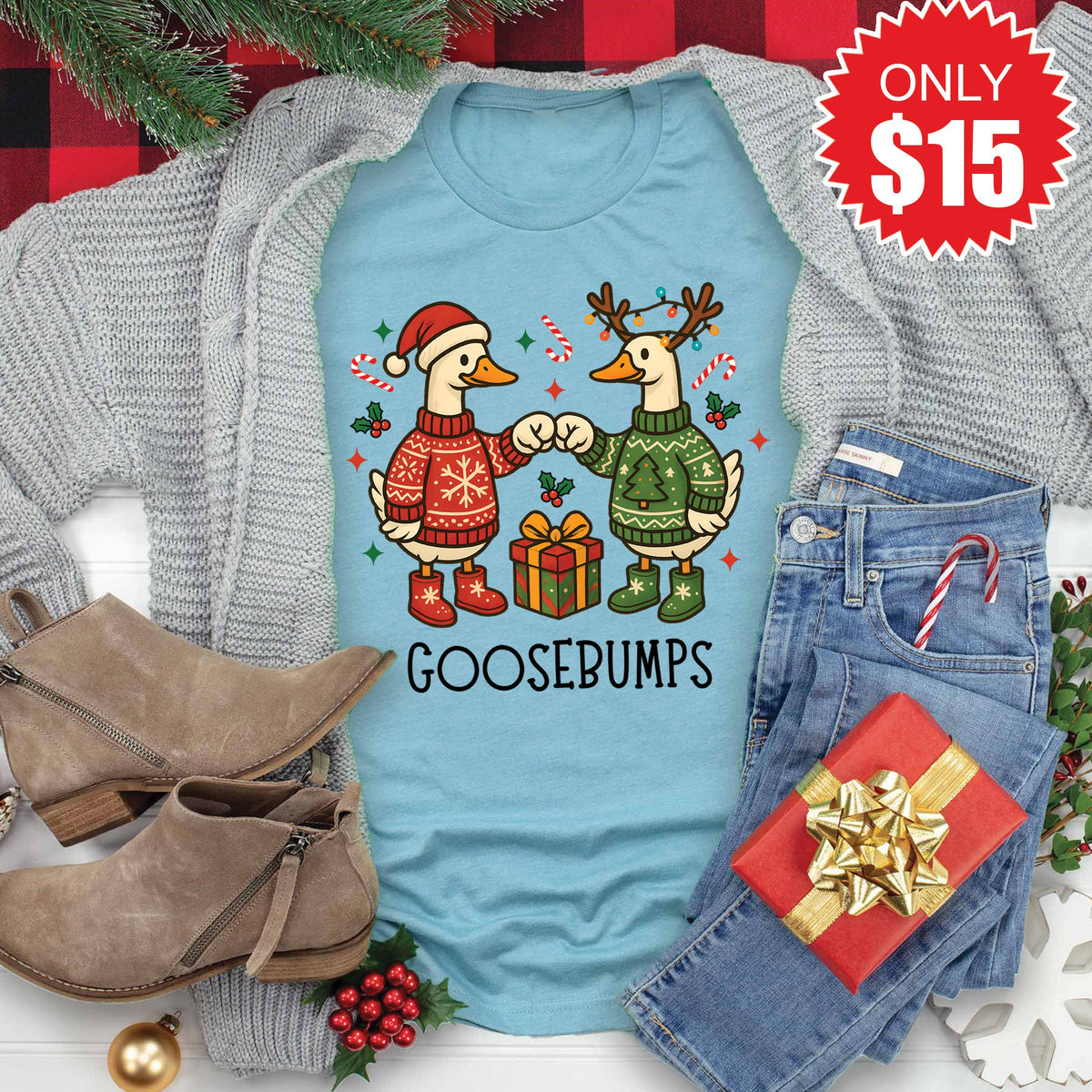 Goosebumps Tee - Heather Lagoon - 15 product image 1