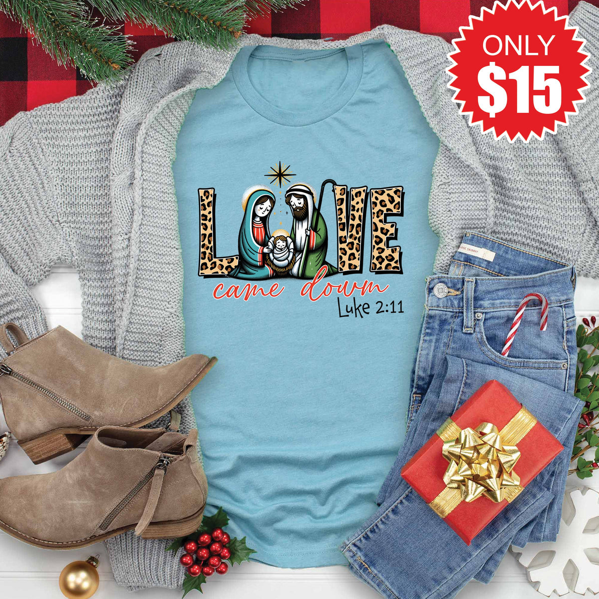 Love Came Down Tee - Heather Lagoon - 15 product image 1