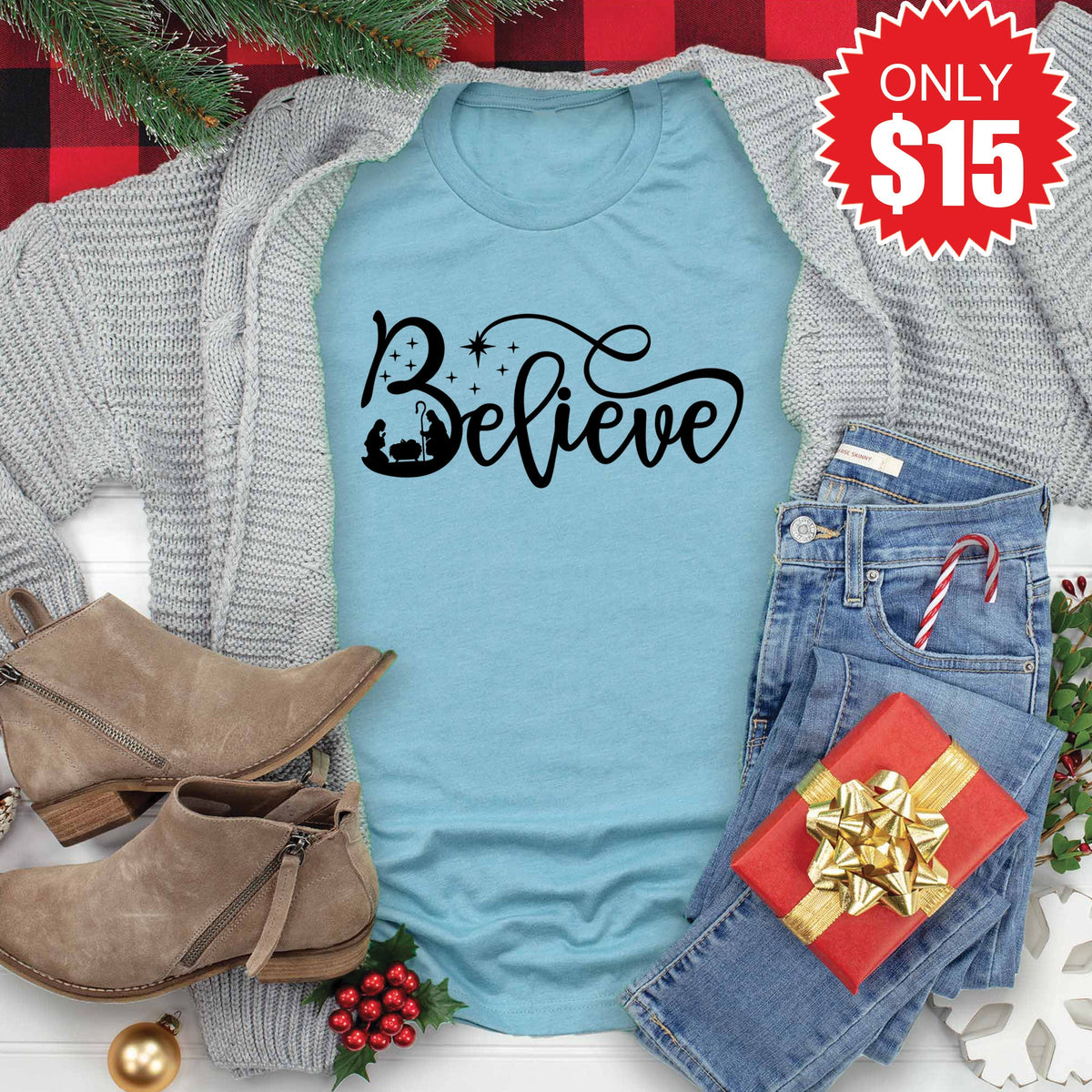 Believe Tee - Heather Lagoon - 15 product image 1