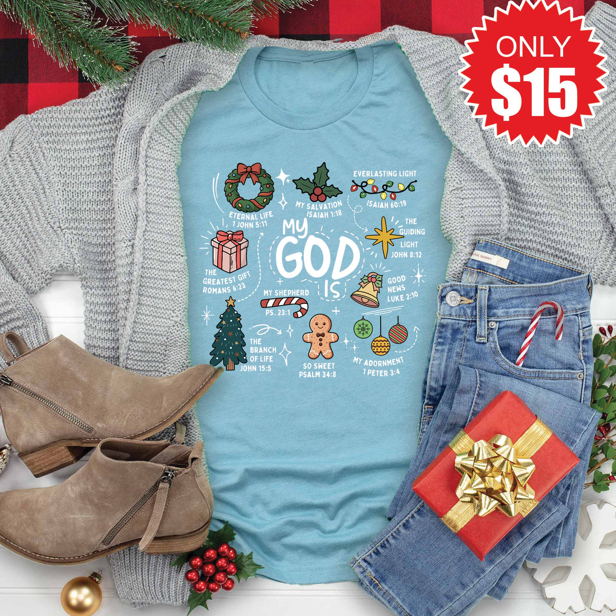 My God Is Tee - Heather Lagoon - 15 product image 1