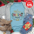 Merry Christ Mas Tee - Heather Lagoon - 15 product image 1