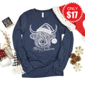Highland Cow Long Sleeve - Heather Navy - 17 product image 1