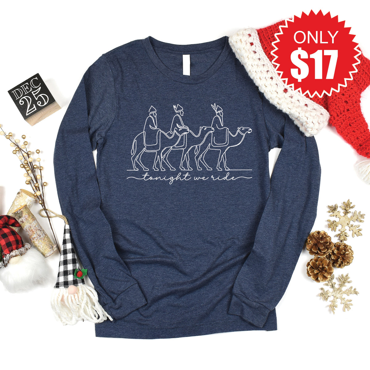Tonight We Ride Long Sleeve - Heather Navy - 17 product image 1