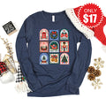 Christmas Stamps Long Sleeve - Heather Navy - 17 product image 1
