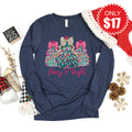 Merry and Bright Long Sleeve - Heather Navy - 17 product image 1