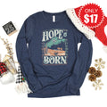 Hope Is Born Long Sleeve - Heather Navy - 17 product image 1