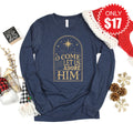 Let Us Adore Him Long Sleeve - Heather Navy - 17 product image 1