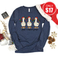 Festive Goose Long Sleeve - Heather Navy - 17 product image 1