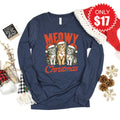 Meowy Christmas Long Sleeve - Heather Navy - 17 product image 1