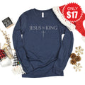 Jesus Is King Long Sleeve - Heather Navy - 17 product image 1