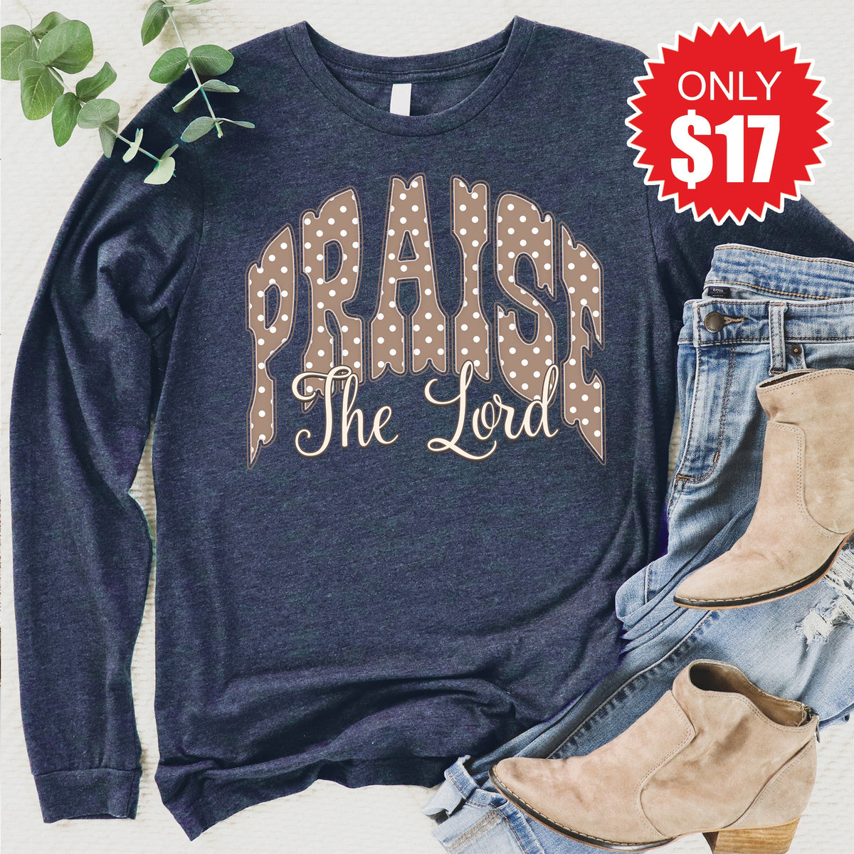 Praise The Lord Long Sleeve - Heather Navy - 17 product image 1