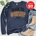 Made to Worship Long Sleeve - Heather Navy - 17 product image 1