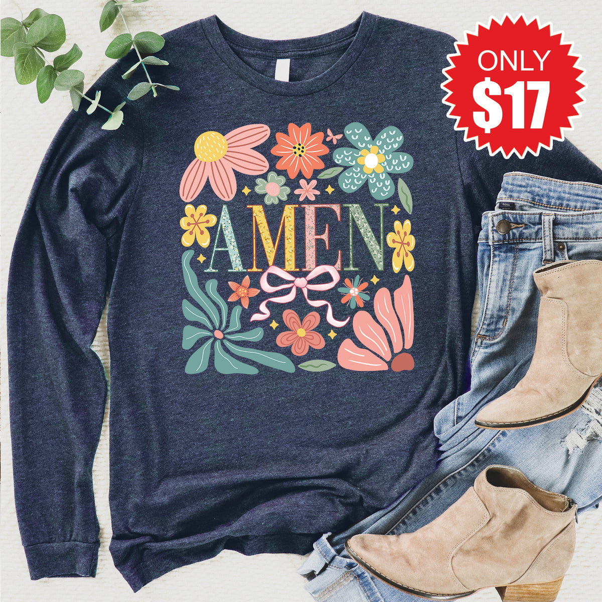 Amen Long Sleeve - Heather Navy - 17 product image 1