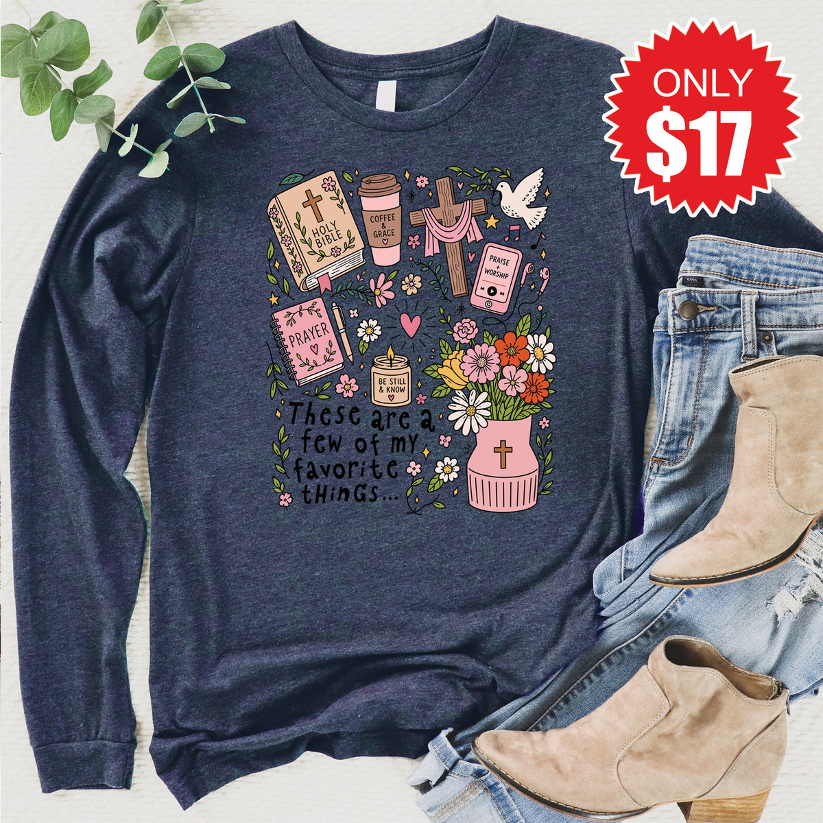 Favorite Things Long Sleeve - Heather Navy - 17 product image 1