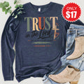 Trust In The Lord Long Sleeve - Heather Navy - 17 product image 1