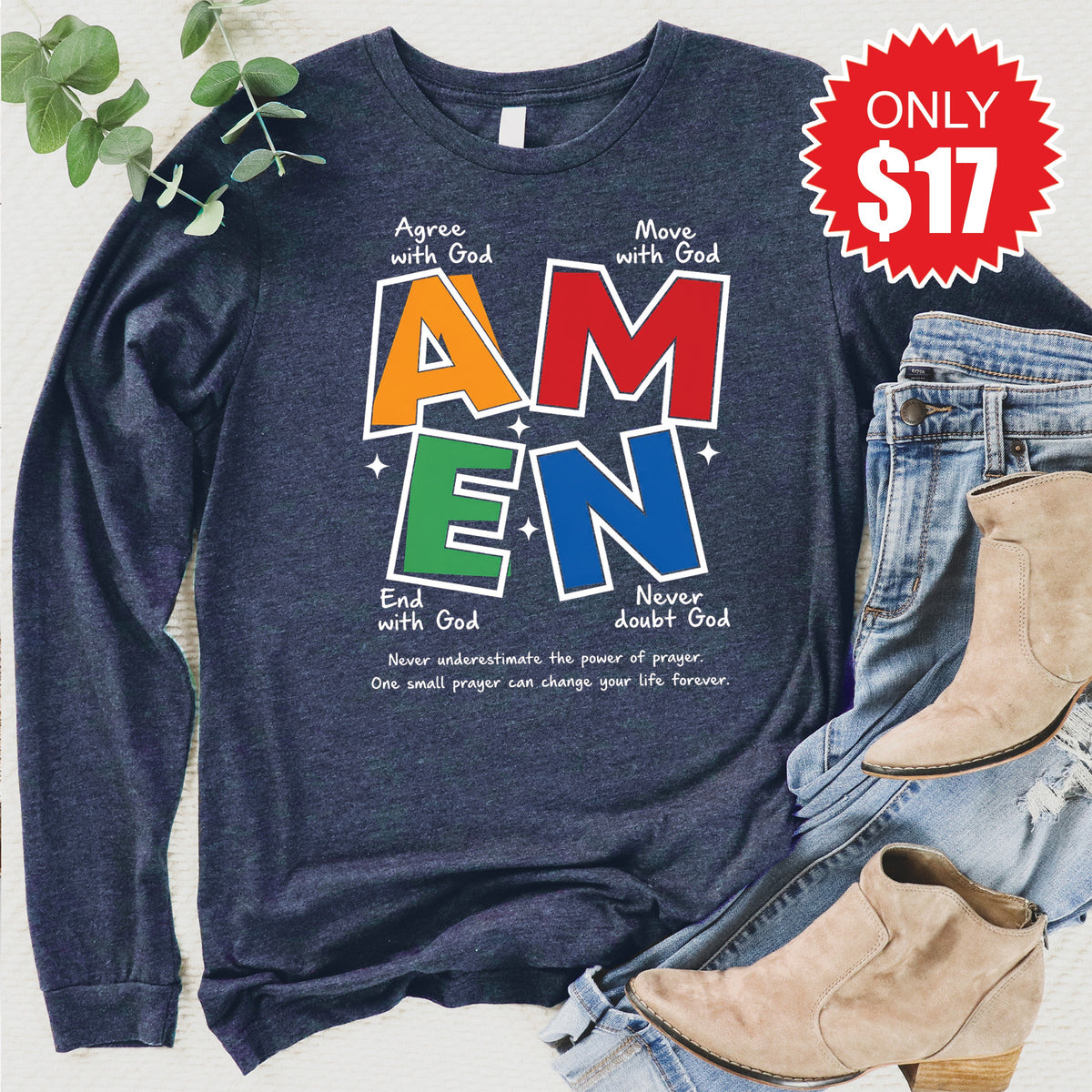 Amen Long Sleeve - Heather Navy - 17 product image 1