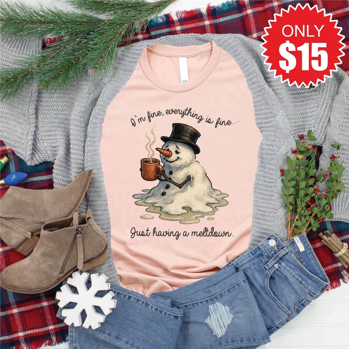 Having a Meltdown Tee - Heather Peach - 15 product image 1