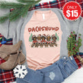 Dachshund Through The Snow Tee - Heather Peach - 15 product image 1