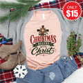 Christmas Begins With Christ Tee - Heather Peach - 15 product image 1